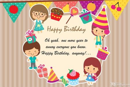 Create Funny Birthday Card With Funny Children