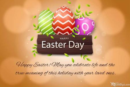 Realistic Happy Easter Day Card Maker Online
