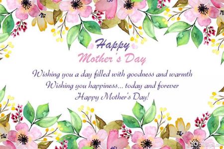 Happy Mother's Day Flower Card With Wishes