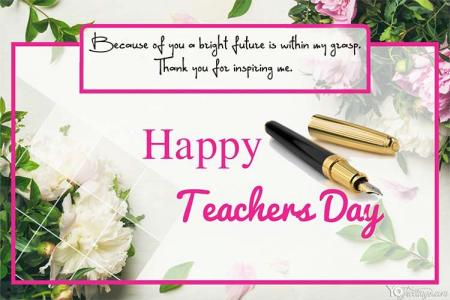5 October Teachers Day Greetings Card Online Creator