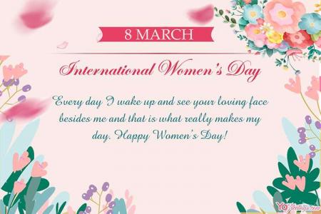 Custom Floral International Women's Day March 8 Greeting Card