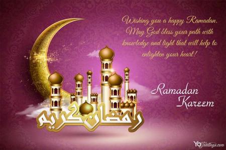 Free Ramadan Mubarak Card Maker With Name Wishes Online