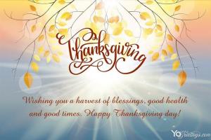 Free Online Thanksgiving Card Printable