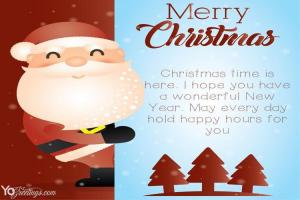 Merry Christmas And New Year Greeting Wishes Card Online Free