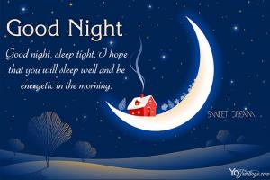 Create Good Night Wishes Greeting Cards Online