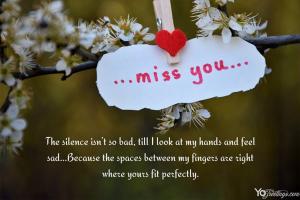 Free Download I Miss You Card for Girlfriend And Wife