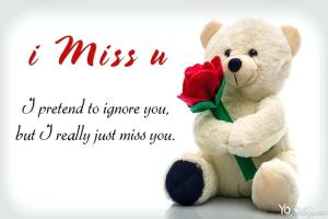 Customize I Miss You Greeting Card for Him/ Her Online