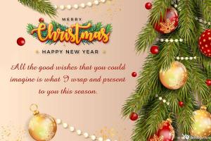 Personalized Christmas Wishes Greeting Card With Ornaments