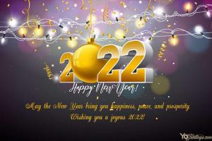 Happy New Year 2022 Wishes Card With Name Editor