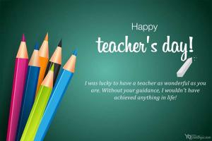 Make Online Happy World Teacher's Card With Greetings