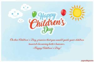 Childrens Day Wishes Card With Natural Background