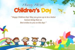 Cute Cartoon Hand Drawn Card for Children's Day