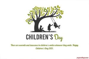 Childrens Day Wishes Card With Natural Background