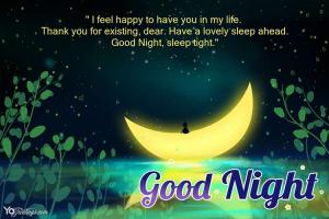 Create Good Night Wishes Greeting Cards Online