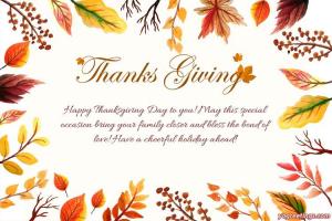 Thanksgiving Day Wishes Card With Name Edit