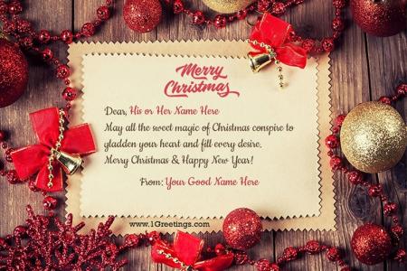 Free Christmas Greeting Cards With Your Name Edit