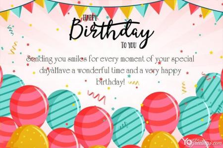 Happy Birthday Wishes Card For Friends Free Download