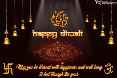 Write Your Wishes On Happy Diwali Card Free Download