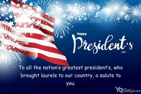 Fireworks Presidents' Day Wishes Cards Maker Online