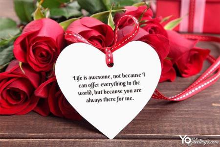 Beautiful Love Rose Greeting Wishes Card Online Free