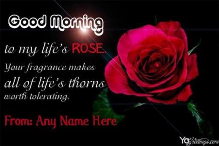 Good Morning Card for My Love With Name Editor