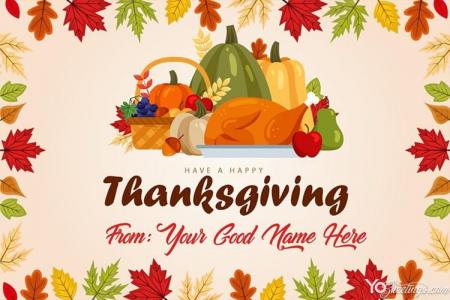 Free Thanksgiving Greetings Personalised Card With Your Name