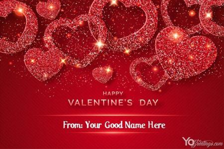 Happy Valentine Day Wishes Card With Name Edit