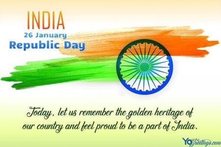 Printable Indian 26 Jan Republic Day Cards Free Download