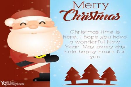 Merry Christmas Santa Claus Card With Name Wishes