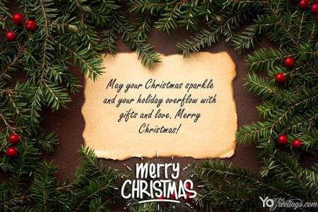 Merry Christmas Greeting Wishes Card Making Online