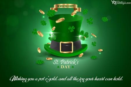 Make Happy St Patrick's Day Greeting Wishes Card Online