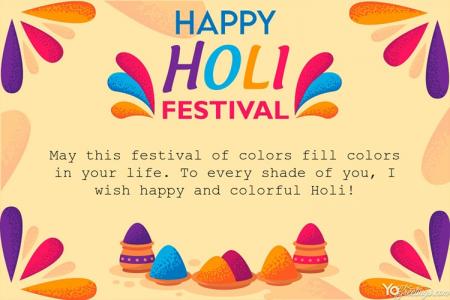 Happy Holi Wishes Card Maker Online Free