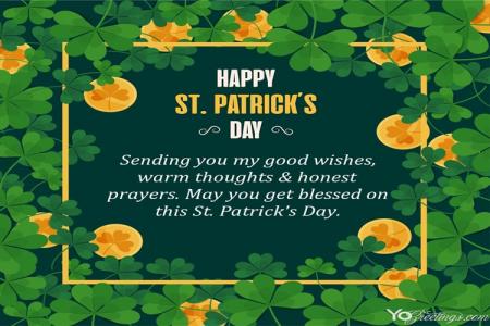 Customize Wishes on Happy St Patrick's Day Card Online