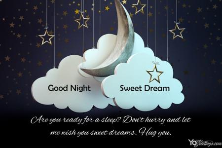 Write Wishes on Sweet Good Night Cards Maker Online