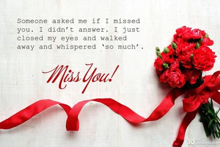 Customize I Miss You Greeting Card for Him/ Her Online
