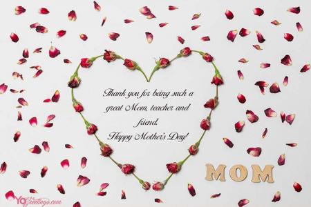 Heart Flowers Shaped Card for Mothers Day Cards