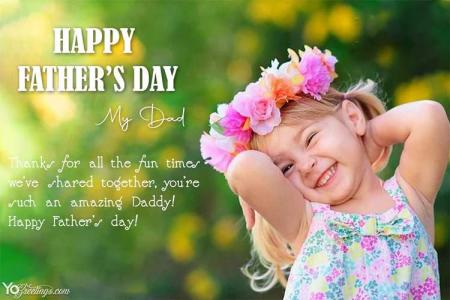 Beautiful Happy Father's Day Wishes Card Online Free