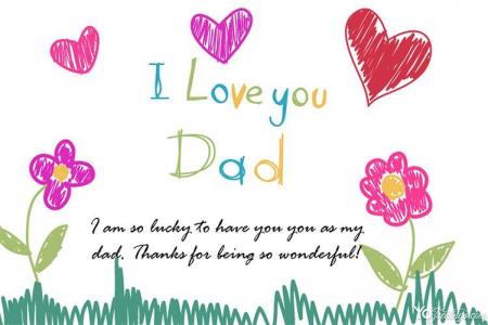 Father's Day Greeting Card Picture Painting Style