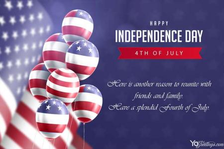 Customized Your Own US Independence Day Greeting Cards