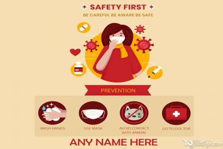 Coronavirus Safety Tips Image Card With Name Edit