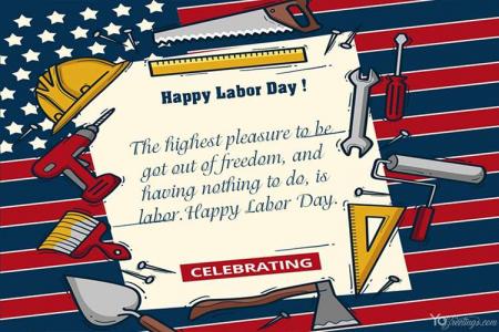 Happy Labor Day Flag Card Maker Online