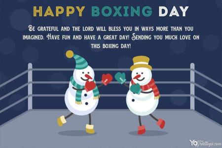Snowmen Boxing Day Card With Your Wishes