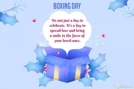 Watercolor Boxing Day Greeting Card With Wishes