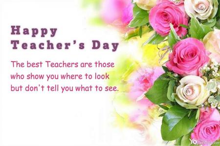 Customize Your Own Pink Rose Teachers Day Card Images