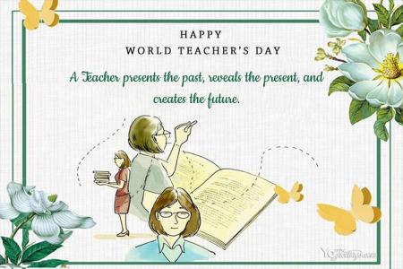 World Happy Teacher's Day 5 October Greeting Card