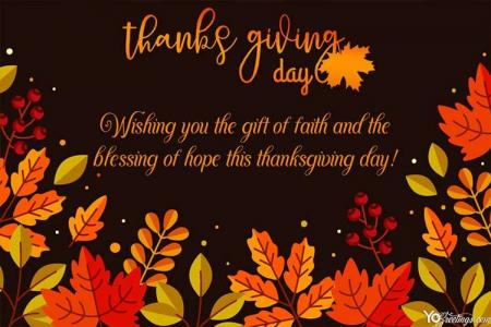Free Customizable Thanksgiving Greeting Card