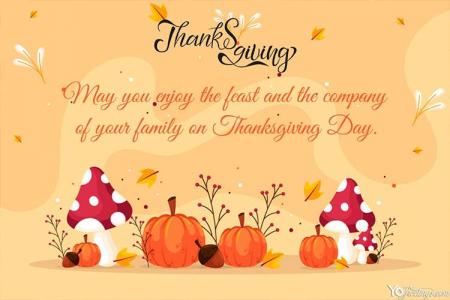Personalized Autumn Thanksgiving Card Online Free