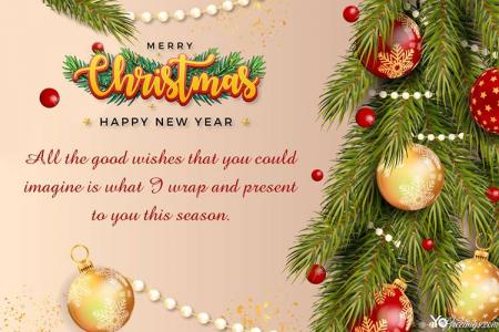 Wishing You Christmas And Happy New Year 2022 Greeting Card Online
