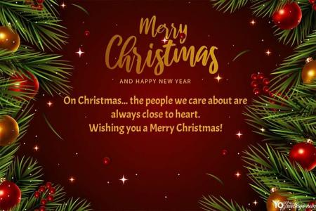 Merry Christmas And Happy New Year Wish Card Maker