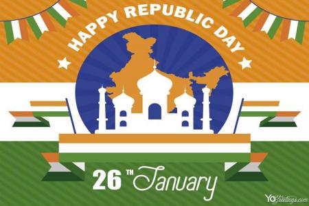 Indian Republic Day Wishes Card WIth Name